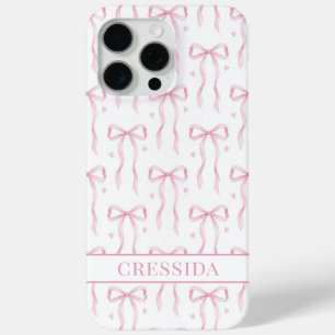 Rosa Koketten Schleifen Monogramm Case-Mate iPhone Hülle