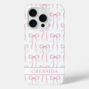Rosa Koketten Schleifen Monogramm Case-Mate iPhone Hülle