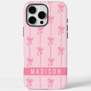 Rosa Koketten-Schleifen Name Weibliches Muster iPhone 16 Pro Max Hülle