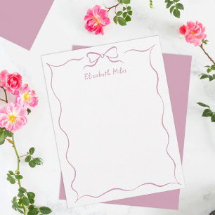 Rosa Kokettenband Wellenrand Personalisiert Mitteilungskarte