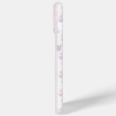 Rosa Kokettenbögen auf gestreiften Monogrammen Case-Mate iPhone Hülle (Rückseite / Links)