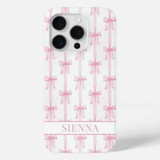 Rosa Kokettenbögen Gestreift Monogrammiert Case-Mate iPhone Hülle (Rückseite)