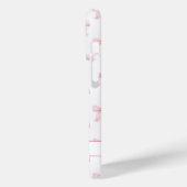 Rosa Kokettenbögen Gestreift Monogrammiert Case-Mate iPhone Hülle (Rückseite / Links)