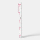 Rosa Kokettenbögen Gestreift Monogrammiert Case-Mate iPhone Hülle (Rückseite / Links)