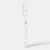Rosa Kokettenbögen Gestreift Monogrammiert Case-Mate iPhone Hülle (Rückseite / Links)
