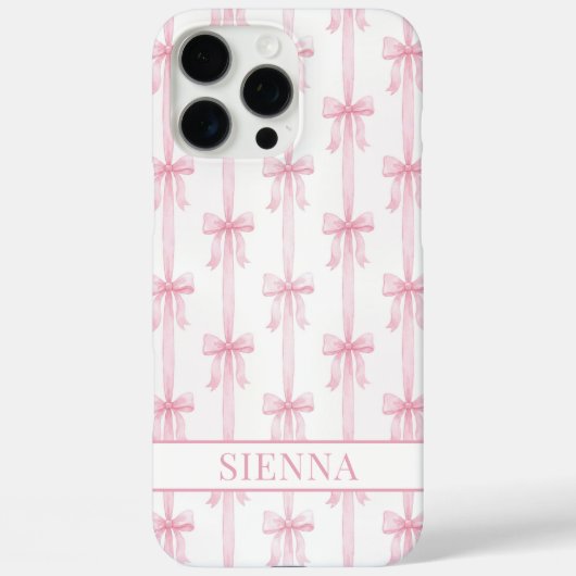 Rosa Kokettenbögen Gestreift Monogrammiert Case-Mate iPhone Hülle (Rückseite)
