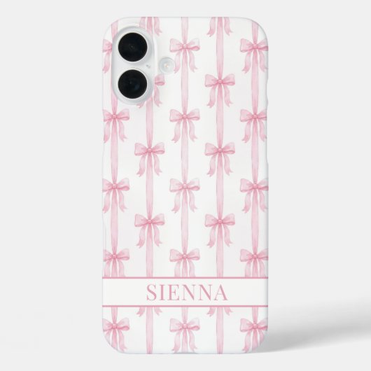 Rosa Kokettenbögen Gestreift Monogrammiert Case-Mate iPhone Hülle (Rückseite)