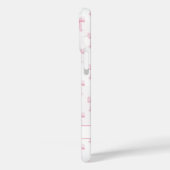 Rosa Kokettenbögen Gestreift Monogrammiert Case-Mate iPhone Hülle (Rückseite / Links)
