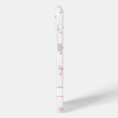 Rosa Kokettenbögen Gestreift Monogrammiert Case-Mate iPhone Hülle (Rückseite / Links)