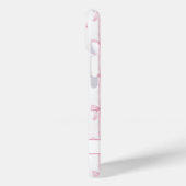 Rosa Kokettenbögen Gestreifte Monogrammierte Case-Mate iPhone Hülle (Rückseite / Links)