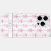 Rosa Kokettenbögen Gestreifte Monogrammierte Case-Mate iPhone Hülle (Rückseite (Horizontal))