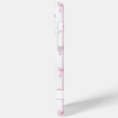 Rosa Kokettenbögen Gestreifte Monogrammierte Case-Mate iPhone Hülle (Rückseite / Links)