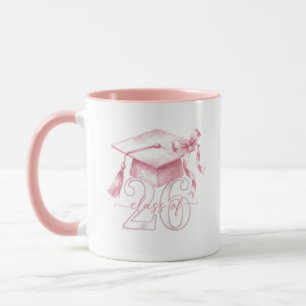 Rosa Kokettenschleife Abschlussklasse 2026 Senior Tasse
