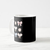 Rosa koketter Bogen Pickleball-Mutter-Oma-Ästhetik Kaffeetasse (Vorderseite Links)