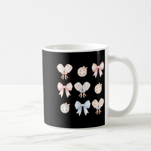 Rosa koketter Bogen Pickleball-Mutter-Oma-Ästhetik Kaffeetasse (Rechts)