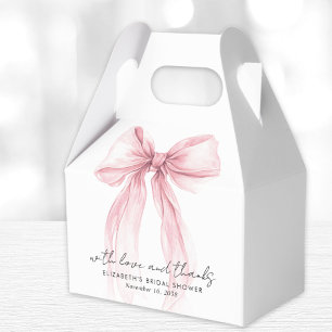 Rosa Koketterie-Schleife Hochzeitsdusche Dankeschö Geschenkschachtel