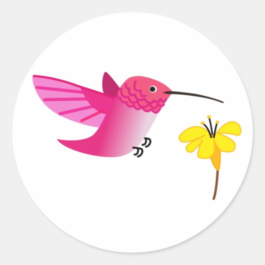 Rosa Kolibris Runder Aufkleber (Vorderseite)