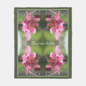 Rosa Kolumbin Blume Abstrakt Personalisiert Fleecedecke (Vorderseite)
