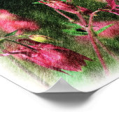 Rosa Kolumbin Blume Farbstift Kunst Poster (Ecke)