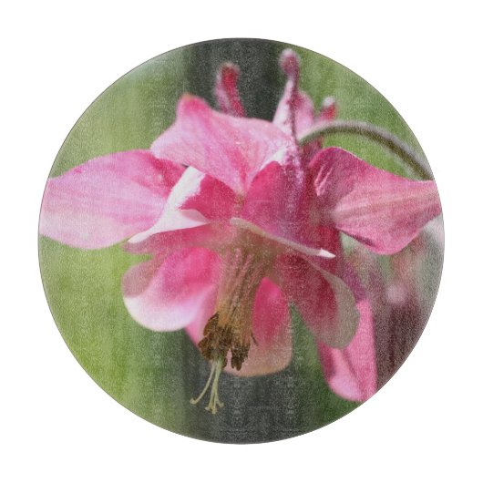 Rosa Kolumbin-Blume Schneidebrett (Vorderseite)