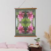 Rosa Kolumne Blume Nah Abstrakt Wandteppich Mit Holzrahmen (Schlafzimmer)