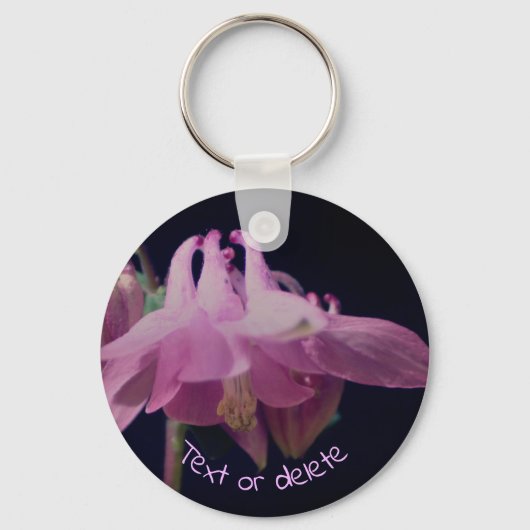 Rosa Kolumne Blume Personalisiert Schlüsselanhänger (Vorderseite)