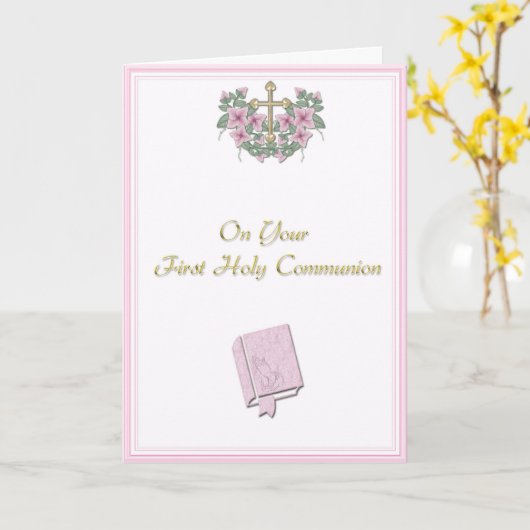 Rosa Kommune Glückwünsche Karte (Gelbe Blume)