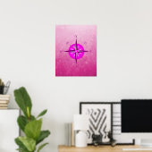 Rosa Kompassrose Poster (Heimbüro)