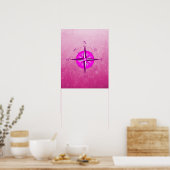 Rosa Kompassrose Poster (Küche)
