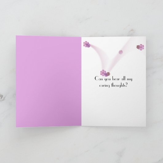 Rosa Kone-Blume Karte (Innenseite)