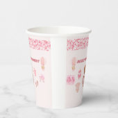 ROSA KONFETTI 240 ML BÄRCHEN MÄDCHEN BABY SHOWER PAPPBECHER (Links)