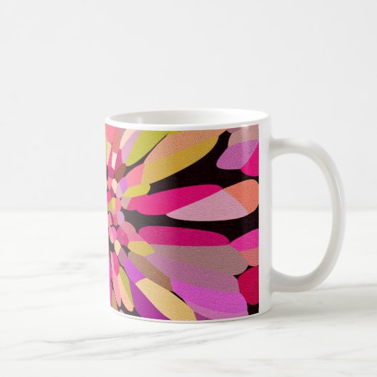 Rosa Konfetti-Blume Kaffeetasse (Rechts)