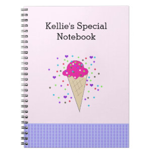 Rosa Konfetti-Eiscreme-Notizen Notizblock