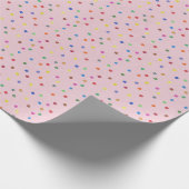 Rosa Konfetti Geburtstagsfeier Geschenkpapier (Ecke)