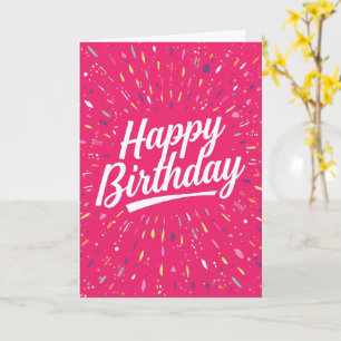 Rosa Konfetti Happy Birthday-Karte Karte