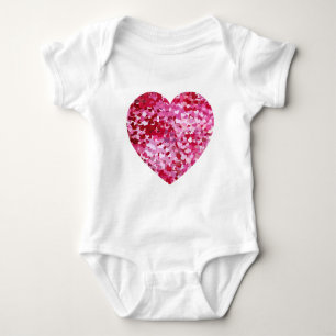 Rosa Konfetti-Herzen Baby Strampler