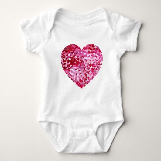 Rosa Konfetti-Herzen Baby Strampler (Vorderseite)