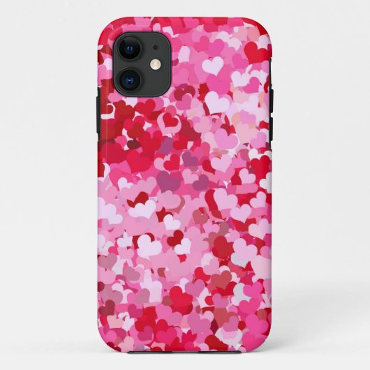 Rosa Konfetti-Herzen Case-Mate iPhone Hülle (Rückseite)