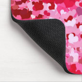Rosa Konfetti-Herzen Mousepad (Ecke)