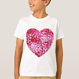 Rosa Konfetti-Herzen T-Shirt
