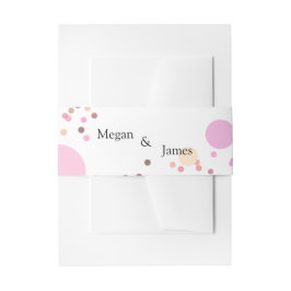 Rosa Konfetti-Kreise Hochzeit Einladungsbanderole