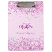 Rosa Konfettiname Klemmbrett (Vorderseite)