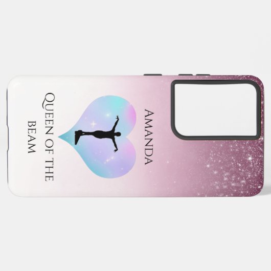 Rosa Königin der Bamgymnastik Personalisiert Samsung Galaxy Hülle (Linke Seite)