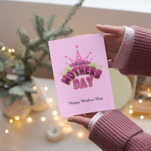 Rosa Königin Kronmütter Tag Faltkarte