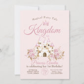 Rosa Königin Prinzessin 1. Geburtstag Einladung (Vorderseite)