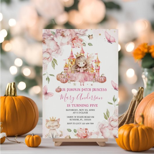 Rosa Königliche Burg Prinzessin Geburtstag Einladung