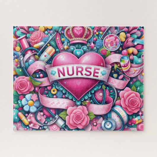 Rosa Königliche Krankenschwester Puzzle (Horizontal)