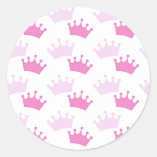Rosa königliche Kronen Märchen Prinzessin Baby Sho Runder Aufkleber