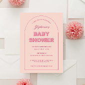 Rosa Kontur Fett Brautdusche Typ Einladung