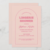 Rosa Kontur Fett Fingerabdruck Dusche Einladung (Vorne/Hinten)